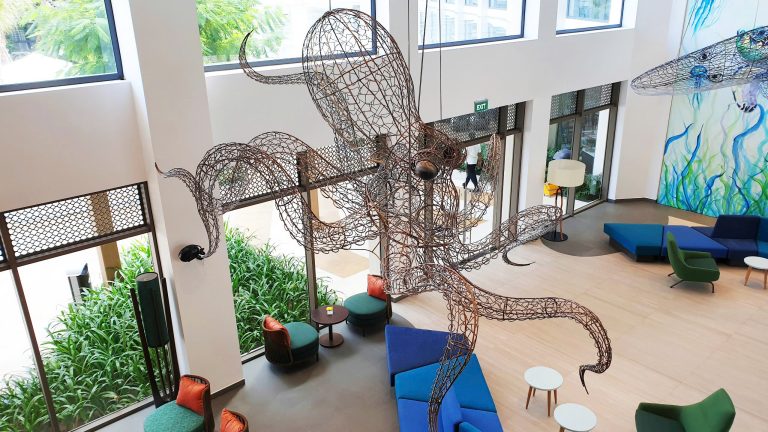 Metal Octopus Artwork Sculpture